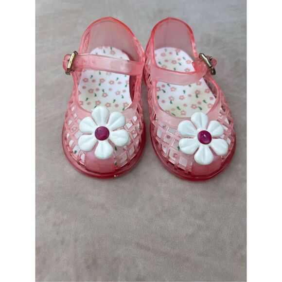 Vintage Pink Floral 90s Y2K Girls Baby Jellies Sandals - Picture 4 of 6